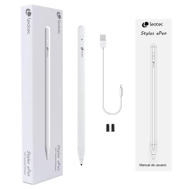 Leotec Stylus Epen Plus (Ios, Android,Windows,140mah,Blanco,Carga Usb-C)