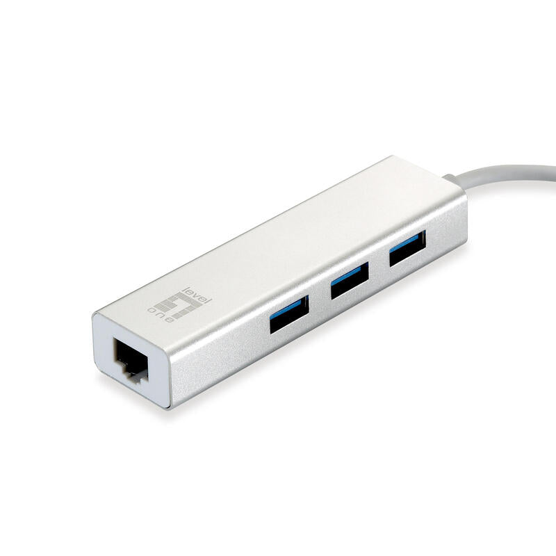 Level One Adaptador Usb 3.0  Rj45 Gigabit Con Hub Usb-0503