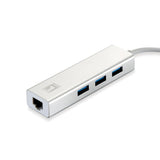 Level One Adaptador Usb 3.0  Rj45 Gigabit Con Hub Usb-0503