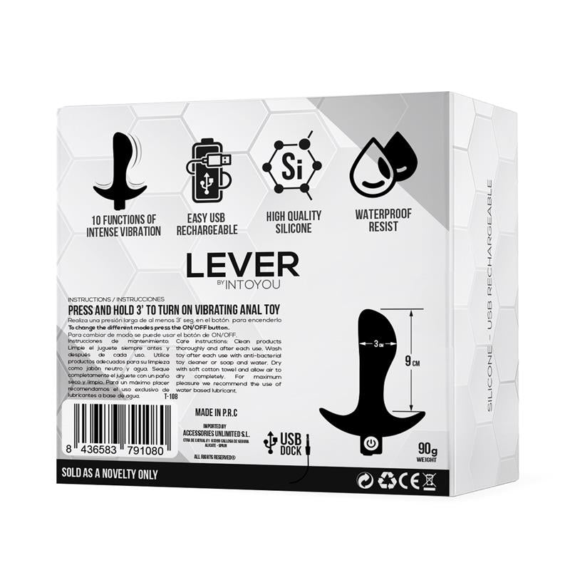 Lever Plug Anal Con Vibración Usb Silicona