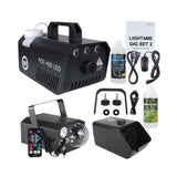 Light4me Gig Set 2 - Set (Generador De Humo + Líquido Para Humo 1 L + Generador De Burbujas Recargable + Líquido Para Burbujas 1 L + Efecto De Iluminación 4 En 1)