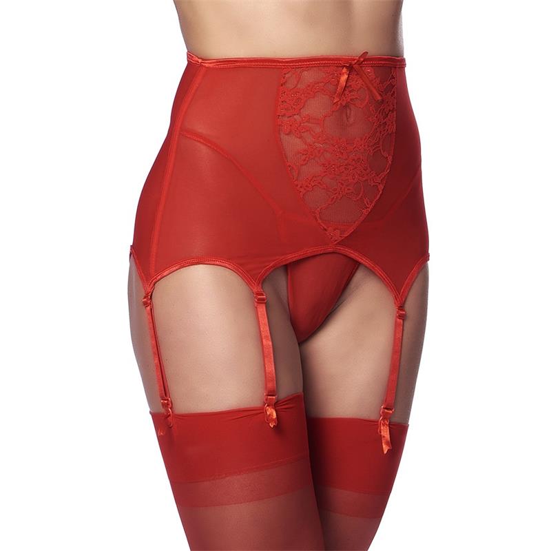 Liguero Ancho Con Tanga Rojos Talla (Interno):S/M