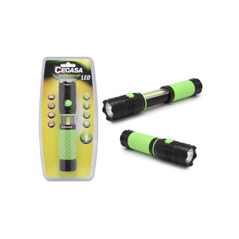 Linterna Cegasa Profesional Led Extensible Con Luz Frontal 350lm Y Luz Lateral 120lm - Resistente Al Agua Ip44 -