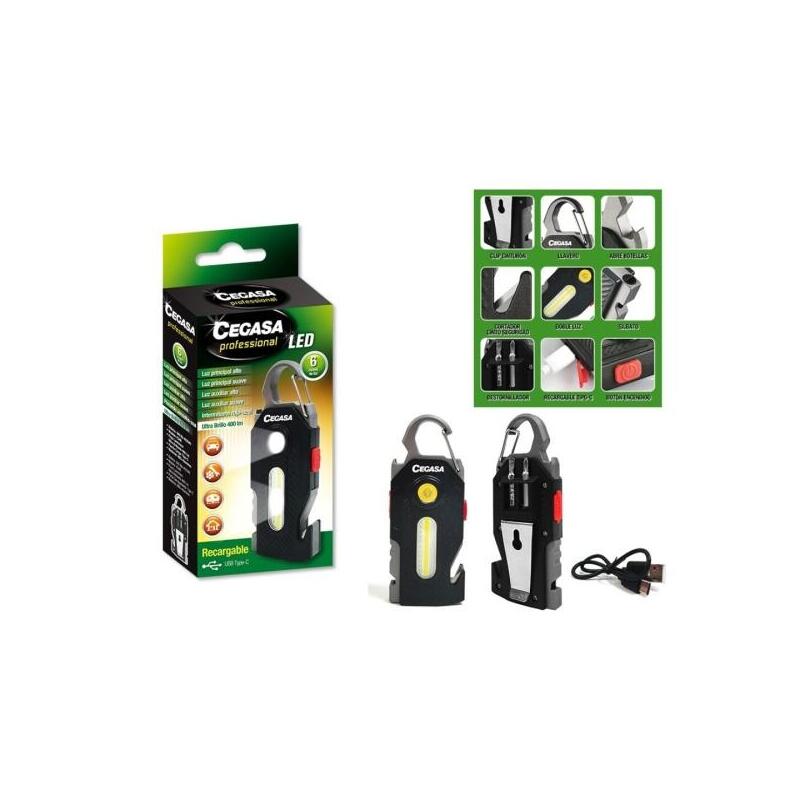 Linterna Cegasa Profesional Supervivencia Cob+1 Led Hasta 400lm - Autonomia Hasta 1.5h - Bateria 300mah Usb-C - Color