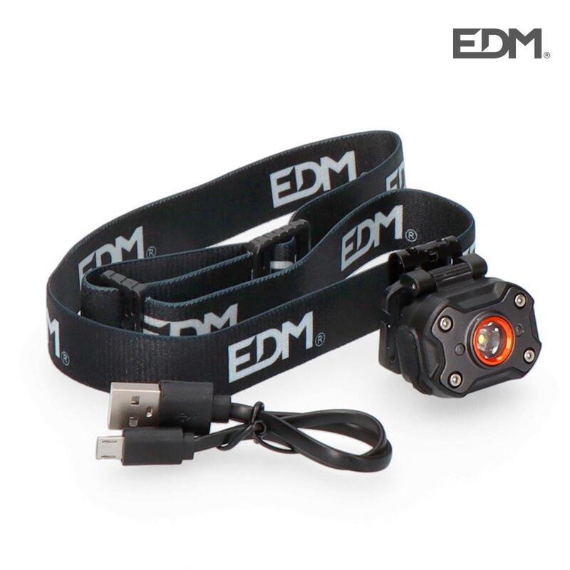 Linterna De Cabeza Frontal 1 Led 8w 400lm Recargable Edm