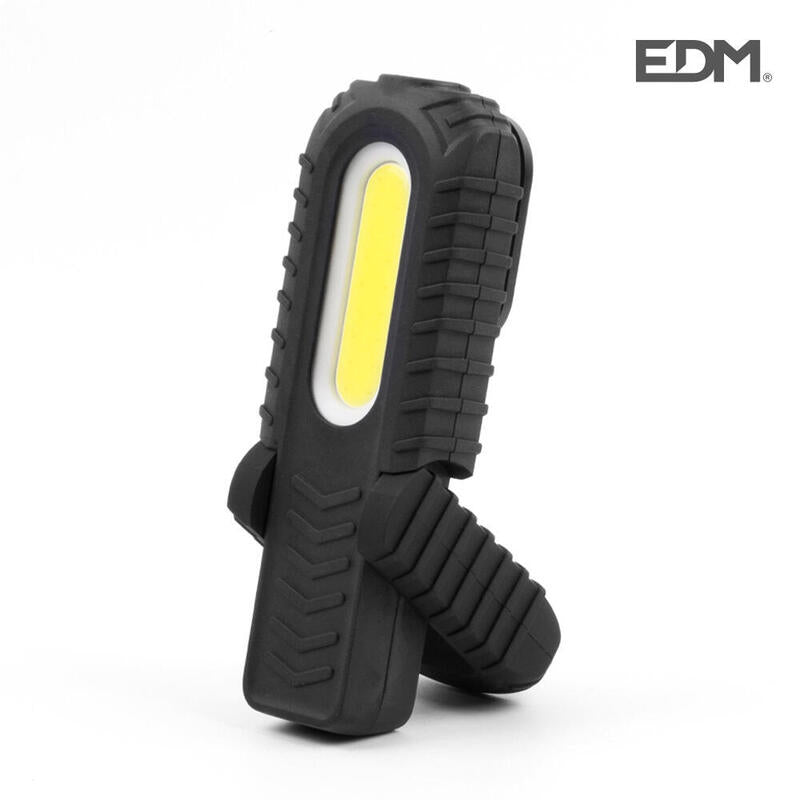 Linterna Led Cob 3w 90lm + 5w 300lm Recargable Con Usb. Con Gancho + Iman + Soporte. Edm