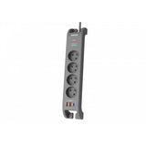 Listwa Antyprzepieciowa 2m, 4 Gniazda, 1xusb-C, 2xusb-A,Pd 20w / Qc 18w, 2400 J Ochrony Przeciwprzepieciowej