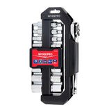 Llave De Carraca Y Vasos 3/8 Pulg, Soporte Giratorio, Juego 20 Piezas, Métrico-Sae