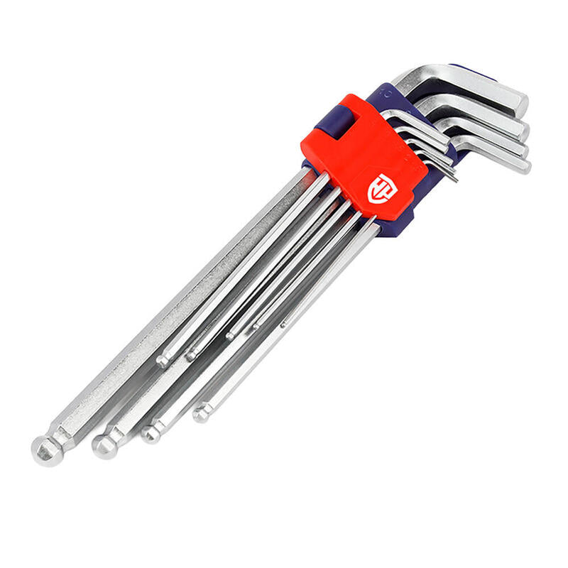 Llaves Allen Cr-V De Brazo Largo Con Punta Esférica, Juego 9 Piezas, (Métrico)