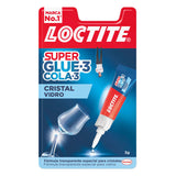 Loctite Superglue-3 Cristal Bl 3gr - Adhesivo Liquido Para Cristal Y Metal - Triple Resistencia Al Agua. Golpes Y