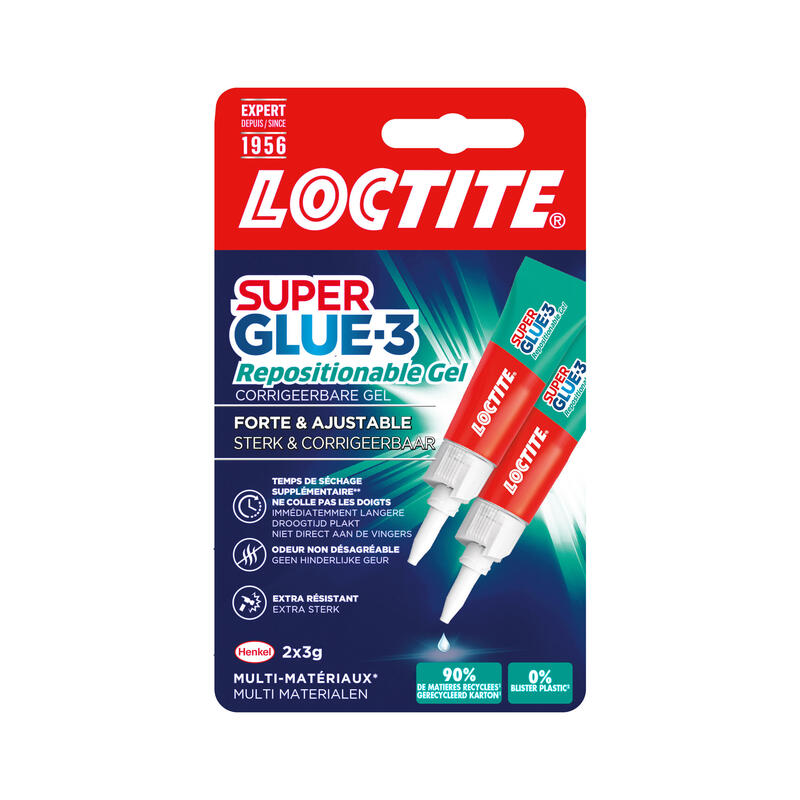 Loctite Superglue-3 Gel Reposicionable 3gr - Adhesivo Instantaneo E Inodoro - Uniones Precisas Y Transparentes - Ideal