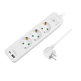 Logilink Outlet Strip, 3 Safety Sockets, W 1x Usb-A, 1x Usb-C Port, White