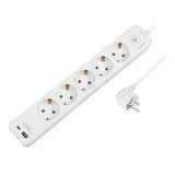 Logilink Outlet Strip, 5 Safety Sockets, W 1x Usb-A, 1x Usb-C Port, White