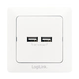 Logilink Pa0163 Toma De Pared Con 2x Puerto Usb Blanco