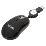 Logilink Raton Optico 800 Dpi Led Con Cable Retractable Usb Negro Id0016