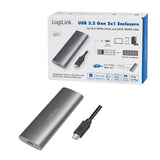 Logilink Ua0389 - Externes M.2 Nvme & Sata Hdd/Ssd Gehäuse Usb 3.1 Silber - Gehäuse - Usb 3.0