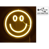 Luz Led Neón Decorativa Carita - Espejo, 20 X 20 Cm