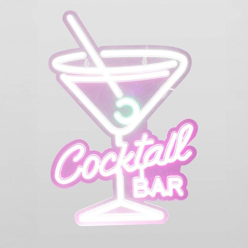 Luz Led Neón Decorativa Cocktail Bar, Modelos Variados, 30 X 38 Cm