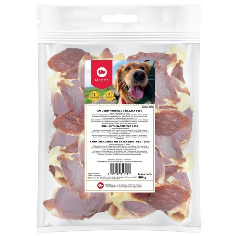 Maced Duck With Rabbit Ear - Masticable Para Perros - 500g