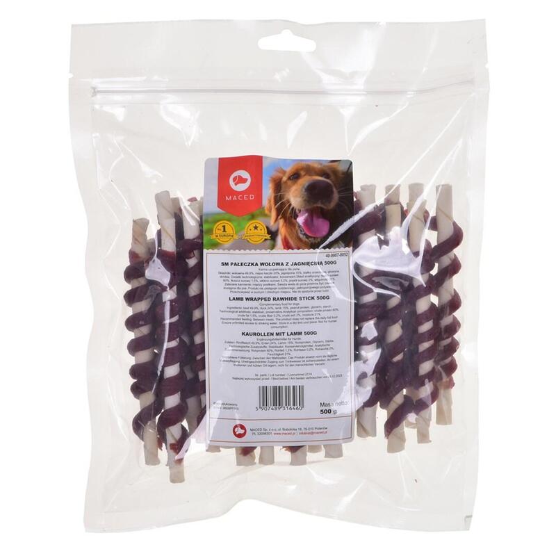 Maced Lamb Wrapped Rawhide Stick - Golosina Para Perros - 500g