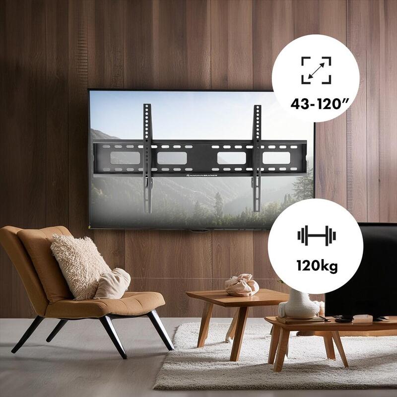 Maclean Mc-420 Soporte Para Tv,  Pared Para Pantallas De 43-120", Max Vesa 800x400, Carga Máx. 120kg