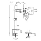 Soporte Maclean Mc-572n De Sobremesa Para Monitor Lcd, Brazo Único, Vesa 75x75 Y 100x100, 17-32", 9kg