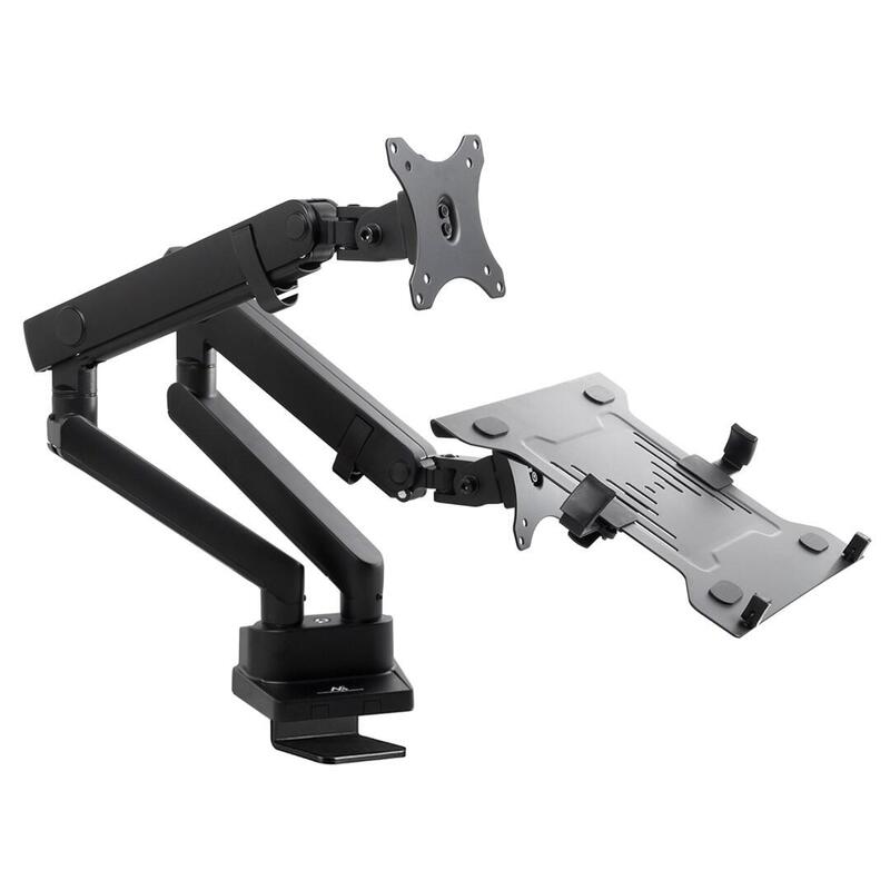 Maclean Mc-813 Soporte Para Monitor Con Resorte De Gas Para 2 Monitores (Vesa 75 X 75, 100 X 100, 17"-32")