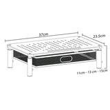 Maclean Mc-947 Soporte Ergonómico Para Monitor/Portátil Con Cajón, Tamaño De Pantalla De 13 A 32 Pulgadas, Altura Ajustable, Superficie Perforada