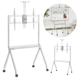 Maclean Soporte De Tv / Carro, Estante De Cámara, Sobre Ruedas, 55-100", Carga Máx. 120kg/10kg Estante, Máx. Vesa 900x600, Blanco, Mc-114 W