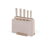 Maestro Mr-1412-Beige Juego De Cuchillos Con Bloque + Juego De Tablas De Cortar Beige