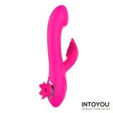 Magnoliapink Vibrador 3 En 1 Con Succionador De Clítoris Y Rabbit Usb Silicona