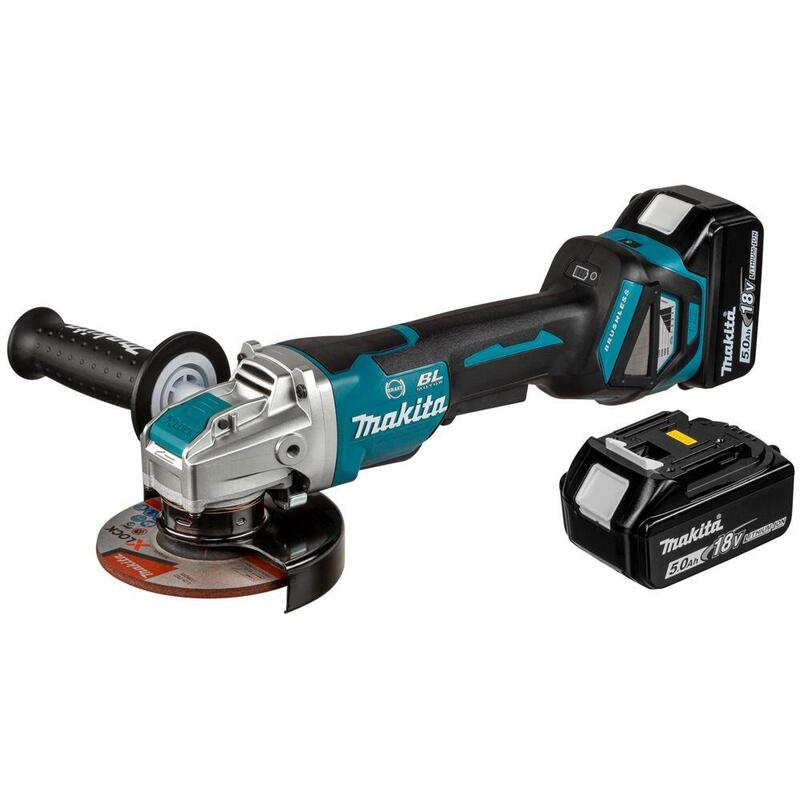 Makita Amoladora Angular Inalámbrica X-Lock Dga519rtj, 18 Voltios Dga519rtj