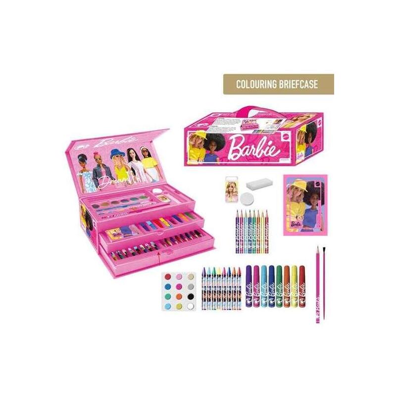 Maletín Coloreable Barbie - Set De Papelería Creativa