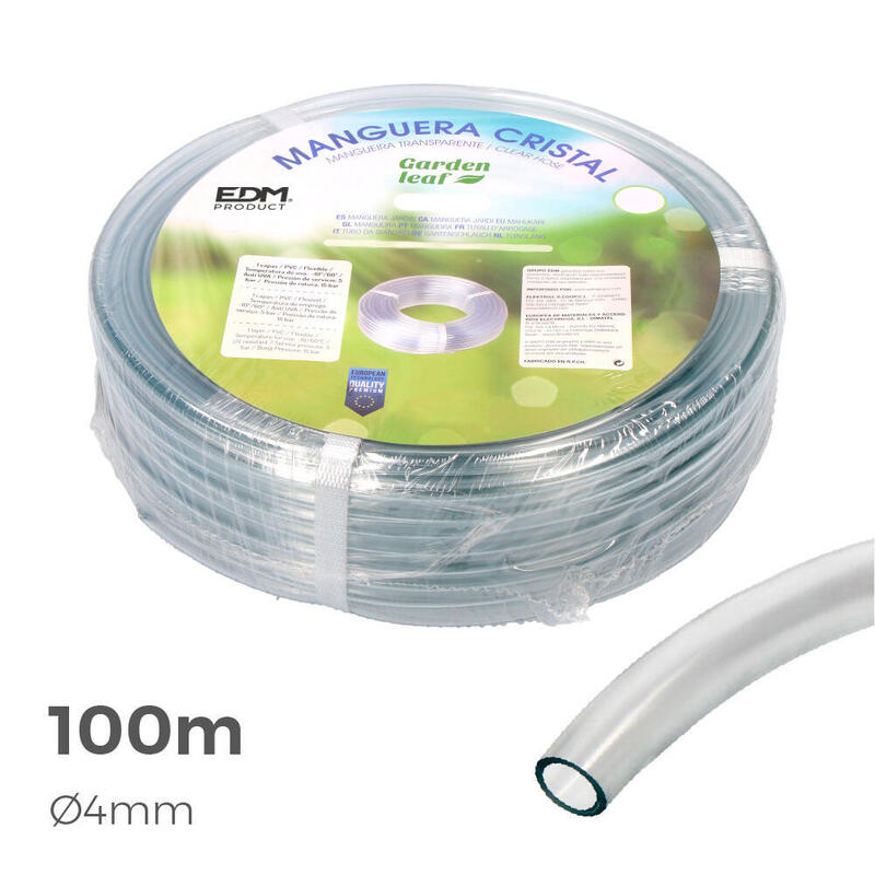 Manguera Cristal Transparente Ø Interior 4mm Ø Exterior 6mm Rollo 100m