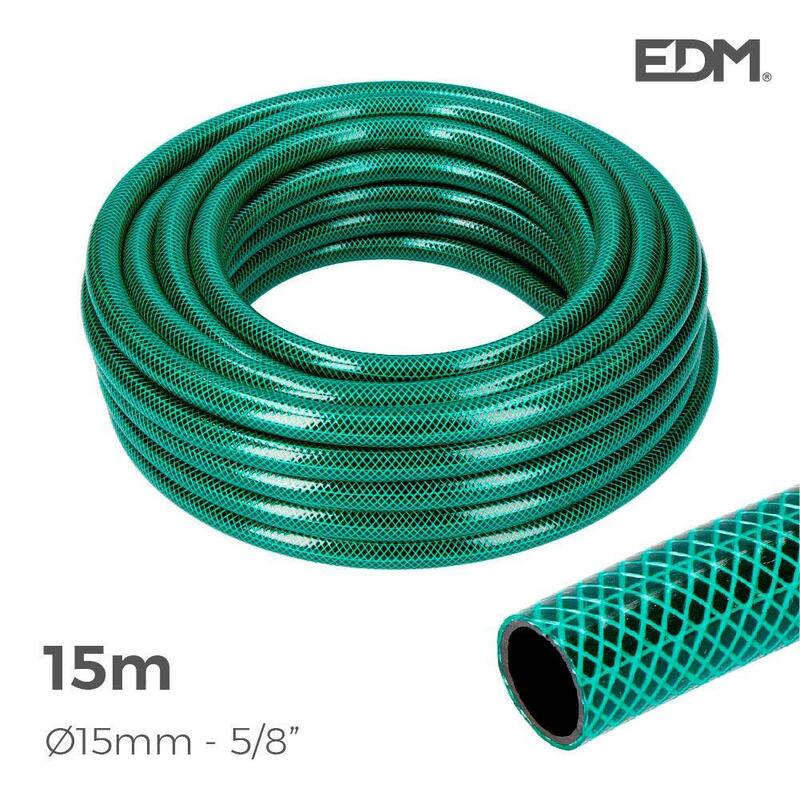 Manguera Jardin Basic Line Ø Interior 15mm Ø Exterior 19mm (5/8") - Rollo 15mts Edm