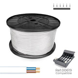 Manguera Plana H05vvh2-F 2 X 1,00 Mm² Blanca, 300 M. (Bobina Grande)