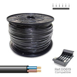 Manguera Plana H05vvh2-F 2 X 1,00 Mm² Negra 300 M. (Bobina Grande)