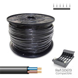 Manguera Plana H05vvh2-F 2 X 1,5 Mm² Negra 200 M. (Bobina Grande)