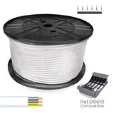 Manguera Plana H05vvh3-F 3 G 1,0 Mm² Blanca 200m. (Bobina Grande)