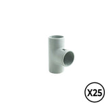 Manguito En T Inspeccionable De Pvc Ø 16 Mm, Gris, 25 Unidades