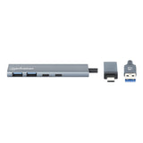 Manhattan 181075 Hub De Interfaz Usb 3.2 Gen 1 (3.1 Gen 1) Type-A + Type-C 5000 Mbit/S Gris