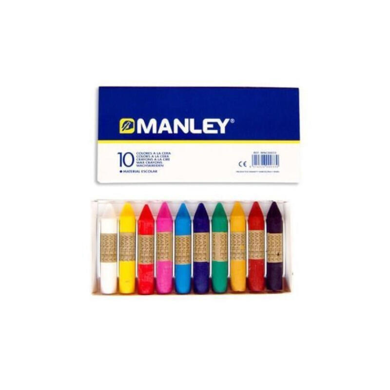 Manley Estuche De 10 Ceras 60mm Colores Surtidos