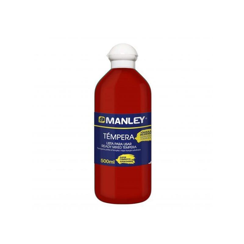 Manley Témpera Preparada Botella De 500ml Rojo
