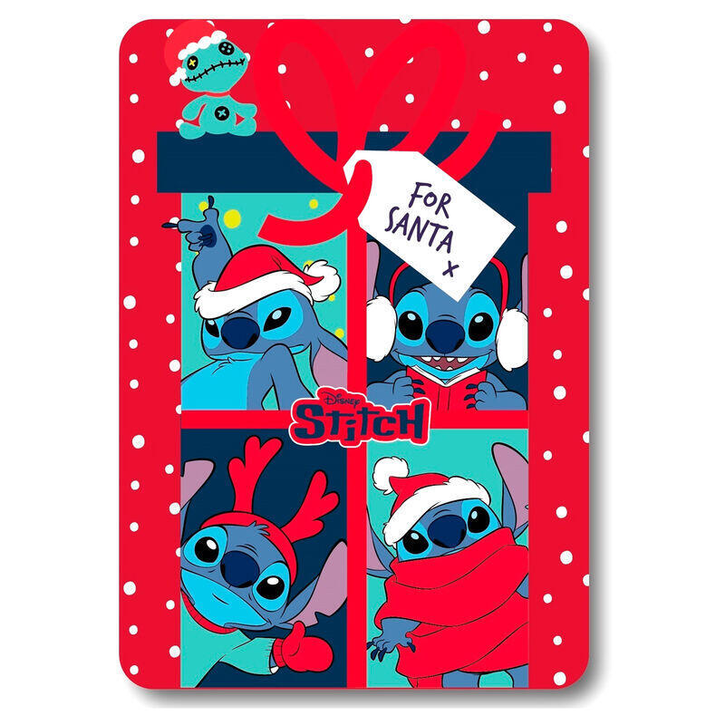 Manta Polar Navidad Stitch Disney