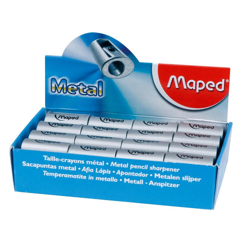 Maped Afilalápices Satellite 1 Agujero Expositor De 32 Plata/Negro Surtidos