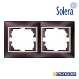 Marco Para 2 Elementos Horizontal Marco Negro Y Aro Perla 154x81x10mm Serie Europa Solera Erp72nu