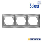 Marco Para 3 Elementos Horizontal Plata 225x81x10mm Serie Europa Solera Erp73au