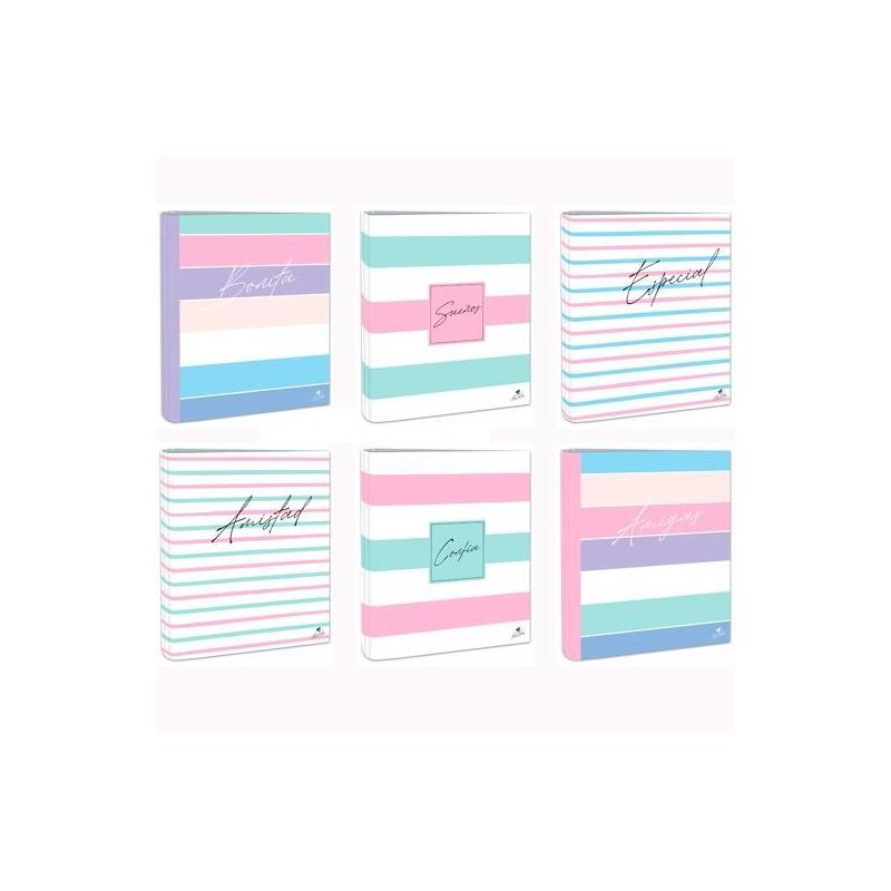 Mariola Carpeta 4 Anillas Mixtas 40mm Cartón Forrado Plastificado Diseños Surtidos