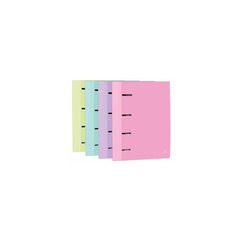 Mariola Carpeta Anillas Mixtas 4x25mm C/Goma Folio Cartón Forrado Surtidos Pastel