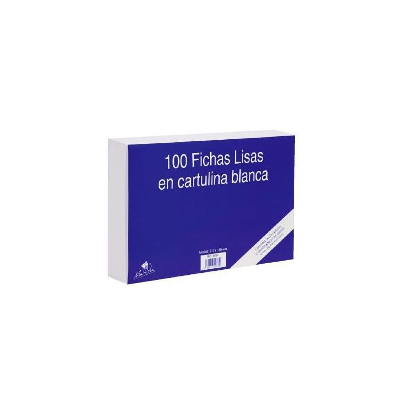 Mariola Ficha Lisa 125x75mm Cartulina 180gr Blanco Paquete De 100